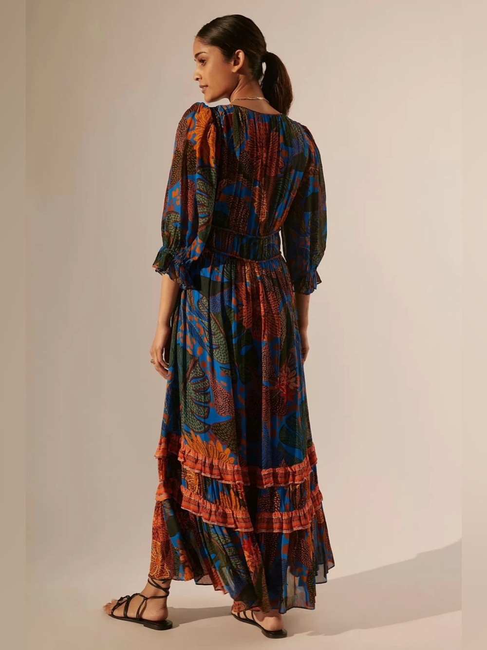 Farm Rio x Anthropologie Boho Tropical Maxi Dress XS - Picture 4 of 15